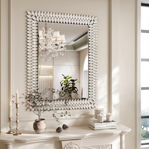 30X40 Inches Jeweled Bathroom Wall Mirror Large Rectangle Vanity Decor