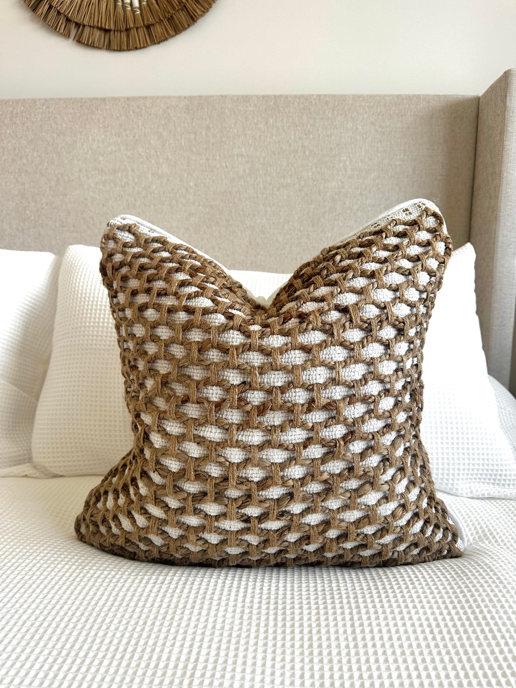 Tuban Pillow Cover – Neutral Textured Boho Accent Pillow