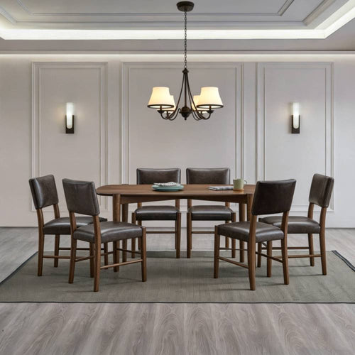 ACTU 58” Mid-Century Modern Dining Table Set for Small Spaces (Seats 4–6)